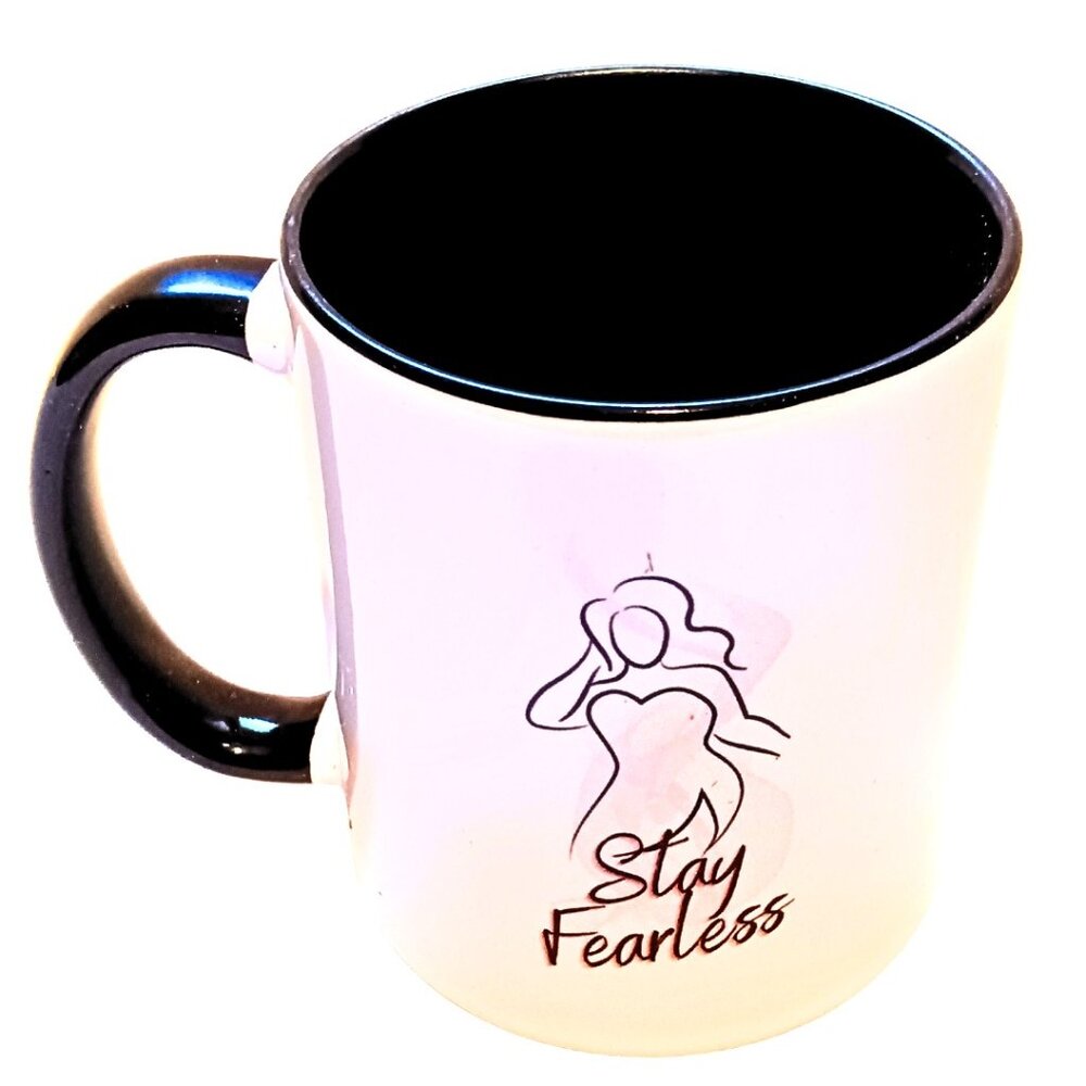 Kr8v Grafix Brand Coffee Tea Cocoa Stay Fearless Quote Ceramic Mug